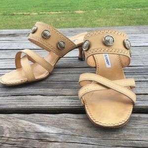 Manolo Blahnik Cross Strap Gladiator Sandal Heels